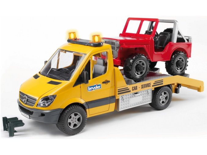 BRUDER 2535 Odtahovka Mercedes Benz s Jeepem
