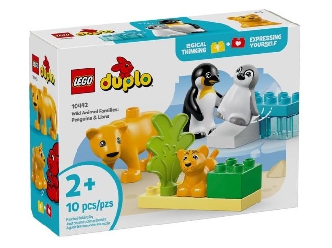 LEGO® DUPLO® 10442 Rodinky divokých zvířat: Tučňáci a lvi
