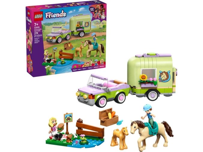 LEGO® Friends 42695 Přívěs s koněm a hříbětem