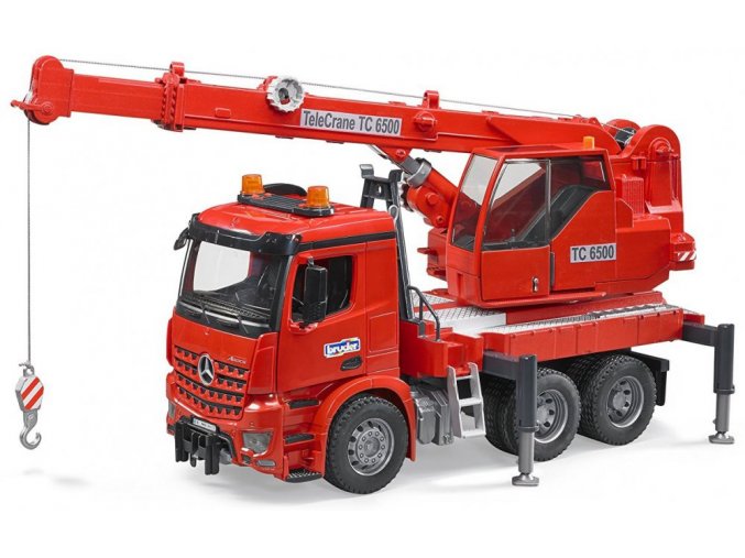 BRUDER 3670 Autojeřáb Mercedes Benz stavební jeřáb s majákem
