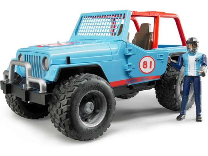 BRUDER 2541 Závodní Jeep Cross Country modrý se závodníkem