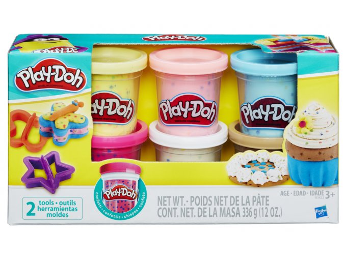 Play-Doh sada s konfetami a 2 vykrajovátka