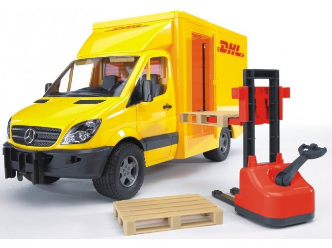 BRUDER 2534 MB Sprinter DHL s paletovým vozíkem