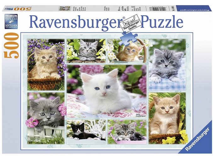 puzzle Koťata v košíku 500d, Ravensburger