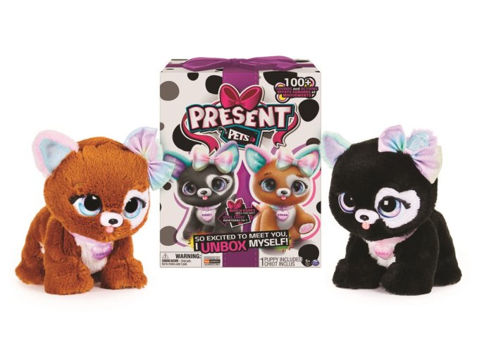 Spin Master Present pets Interaktivní štěňátka klasik