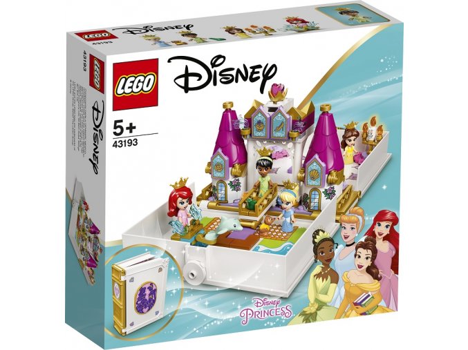 LEGO Disney 43193 Ariel, Bella, Popelka a Tiana a jejich pohádková kniha dobrodružství