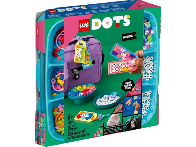 LEGO® DOTS 41949 Mega balení ozdob na tašku – zábavné vzkazy