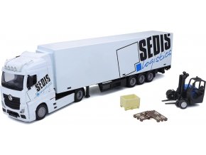 Bburago 1:43 MB Actros SEDIS Logistika s vysokozdvižným vozíkem a příslušenstvím