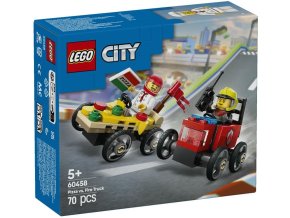 LEGO® City 60458 Závodní balíček: Rozvoz pizzy vs. hasičské auto