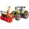 BRUDER 3017 Traktor Claas Axion 950 se sněhovými řetězy a frézou