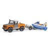 BRUDER 2599 Land Rover s přívěsem, vodním skútrem a figurkou