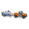 BRUDER 2599 Land Rover s přívěsem, vodním skútrem a figurkou