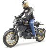BRUDER 63050 BWORLD Motocykl Scrambler Ducati Cafe Racer s jezdcem