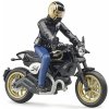 BRUDER 63050 BWORLD Motocykl Scrambler Ducati Cafe Racer s jezdcem