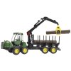 BRUDER 2133 John Deere 1210E lesnický traktor s přívěsem a ramenem