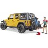 Bruder 2543 Jeep Wrangler Rubicon Unlimited s horským kolem a cyklistou