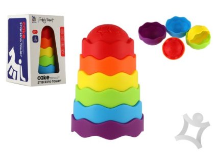 TEDDIES Pyramida farebná stohovacia skladačka