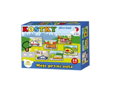 TEDDIES Moje prvé autá drevené kocky 12ks