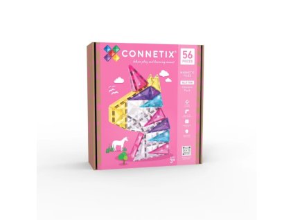 Connetix Tiles Jednorožec magnetická stavebnice se třpytkami (56 ks)