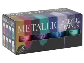Akrylové barvy metalické 8x30ml
