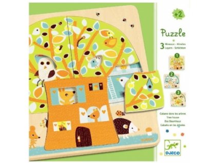 Djeco | Třívrstvé puzzle Veverčí domeček