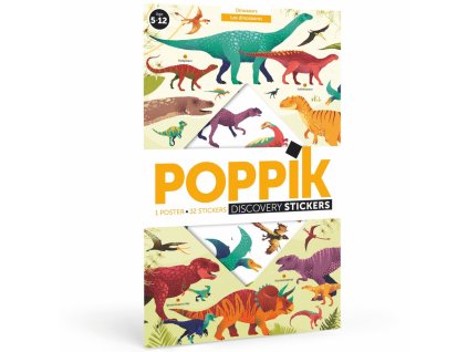 DIS005 poppik vzdelavaci samolepkovy plakat dinosauri