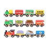 Tooky Toy | Dřevěné vláčky set 12 ks