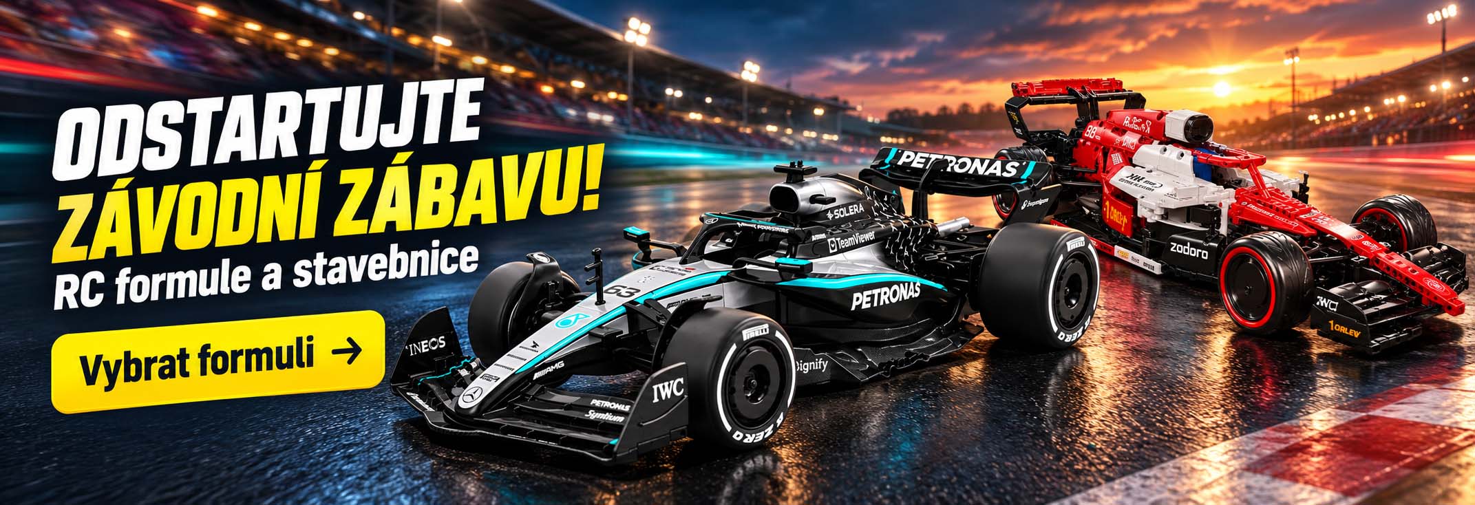 RC formule 1 Mercedes-AMG na závodním okruhu hrackyzadobrekacky.