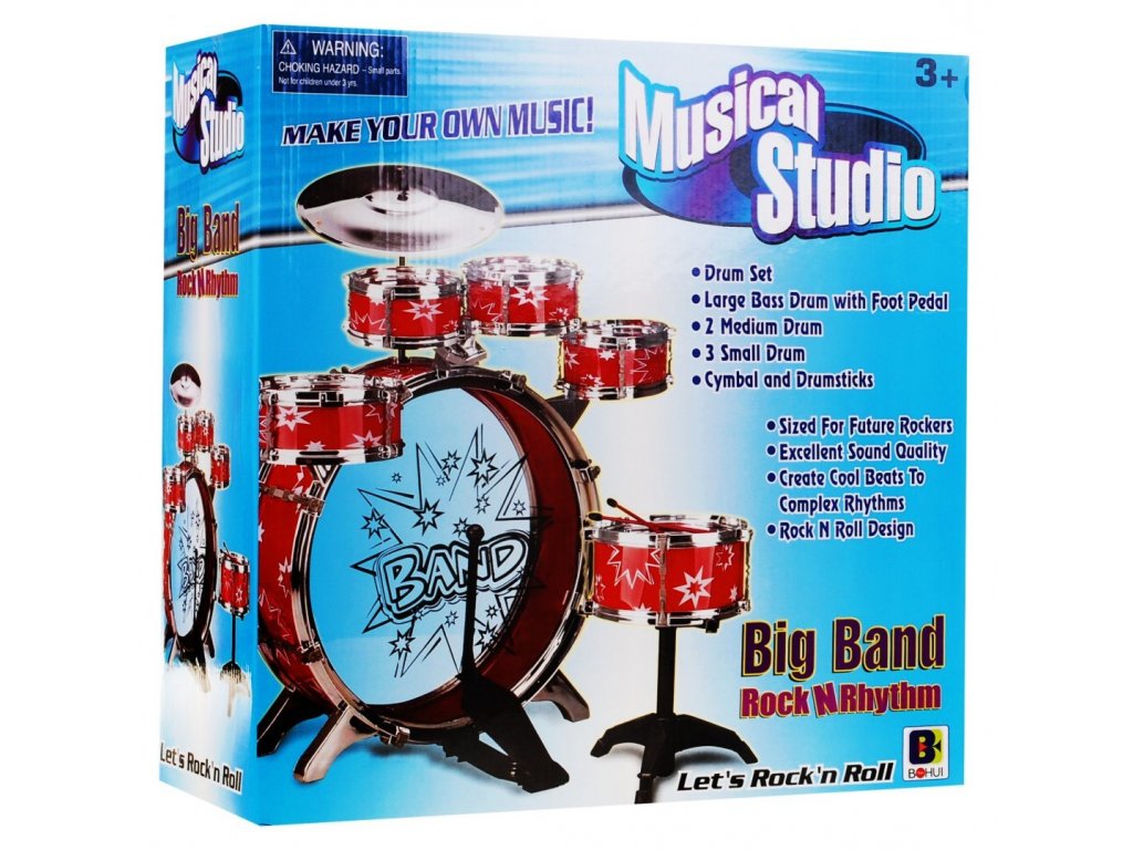 Dětská bicí souprava – bubny pro kluky modrá - HračkyZaDobréKačky