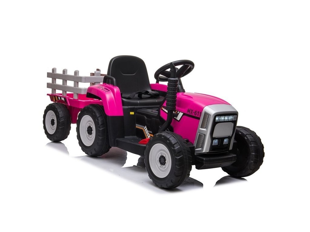 Elektrický traktor s přívěsem, 2.4GHz růžový