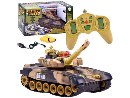 RC tank, 34 cm, zvuk hnědý