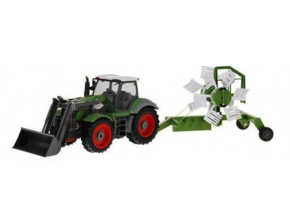 Traktor RC se shrnovačem sena 1:28 27MHz