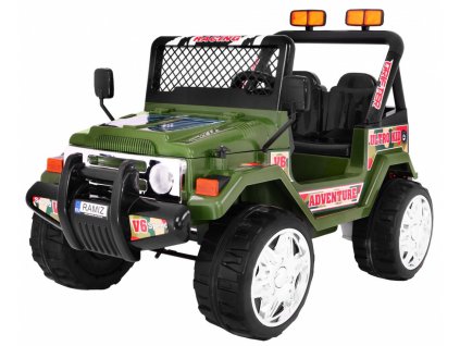 Elektrické autíčko Jeep Raptor, EVA kola, 2.4GHz zelené