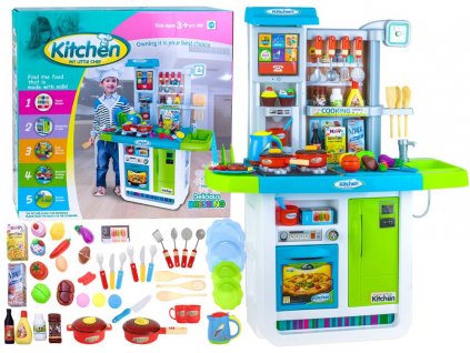 Dětská kuchyňka s dotykovým panelem modrá
