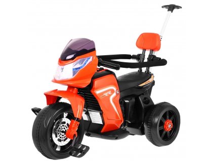 Elektrická motorka s vodicí tyčí 3v1 oranžová