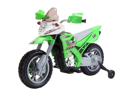 Dětská elektrická motorka Cross zelená