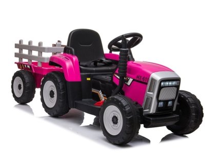Elektrický traktor s přívěsem, 2.4GHz růžový