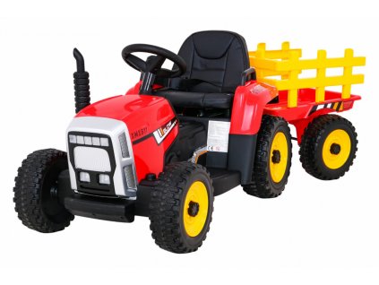 Elektrický traktor s přívěsem, 2.4GHz červený