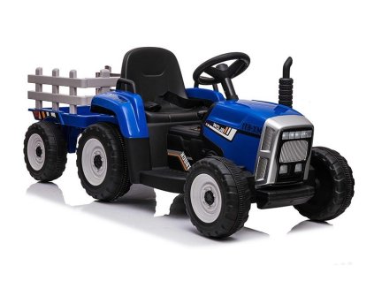 Elektrický traktor s vlečkou modrý