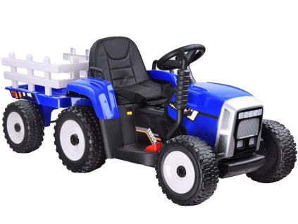Elektrický traktor s vlečkou modrý, bez DO