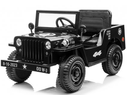 Dětský elektrický vojenský jeep willys SMALL 4x4 černý