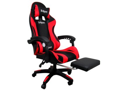 Malatec herní křeslo židle s opěrkou na nohy do 110 kg RED K4