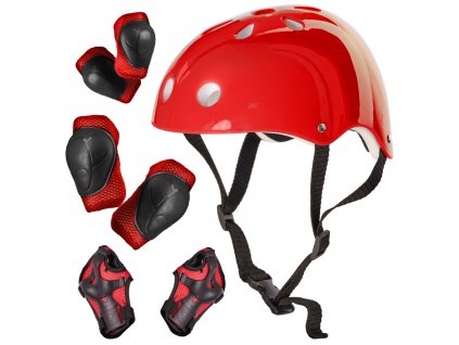 Cyklistická helma s chrániči červená