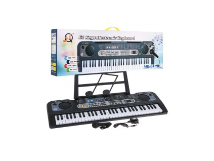 keyboard z podswietlanymi klawiszami dla dzieci 5 mikrofon stojak na nuty model nr 6119