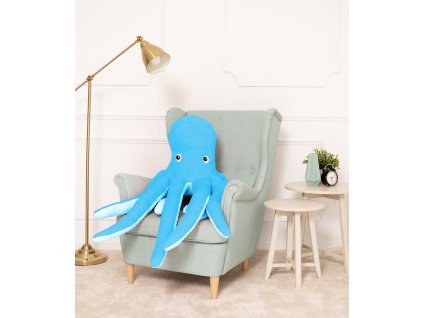 Plyšová chobotnice Eva modrá 80 cm
