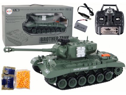 RC Tank Leopard s dálkovým ovládáním 1:18 šedý