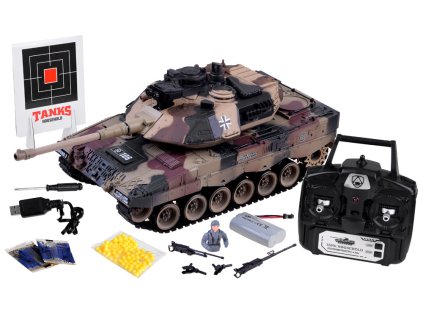 RC Tank Leopard s dálkovým ovládáním 1 18 šedý 2