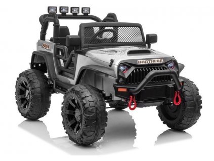 Elektrické autíčko Jeep Brothers lakované stříbrné