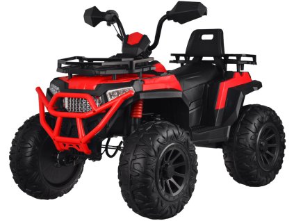 Dětská elektrická čtyřkolka 4x4 s plynovým tlumičem v rukojeti červená