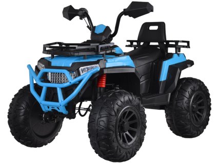 Dětská elektrická čtyřkolka 4x4 s plynovým tlumičem v rukojeti modrá